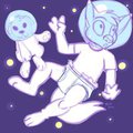 Puppies in space by Popsicles