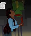 Gift for RadiumCandy: Raph and Rae Spiderman kiss by Bloodra