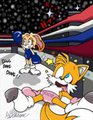 Cream the Boxer beats Tails the Jobber