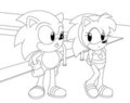 Classic Sonic & Amy (Outline)