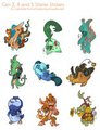 Pokemon 2, 4 and 5 Starter Stickers