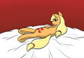 Applejack on the bed waiting for?