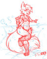 foxgirl at the beach by foxboy83