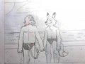 Terry and Sprucehammer at a Beach in Sweden by TerryTheBlueFox