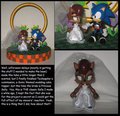 Commission:  Sonic and Sally wedding cake topper