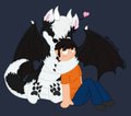 Wolf Dragon Hugs by ilbv