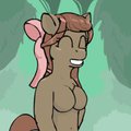 Brown bow pony