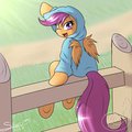 scooty in a hoodie by SilverMoriko