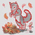 [Facebook Giveaway] Tori's frolicking wolf by MeaKitty