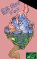 (OLD Gift Art) Big Blue Fox Inside Snirf by Mint
