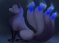 [Gift] Blue Kitsune by Paper-wings