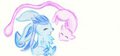 Mew and Glaceon