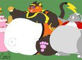 Commission: Feeding the fat Hypnotized Raichu