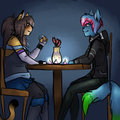 Leon and Kami on a date (colored)